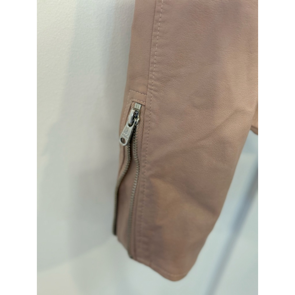 Sam Edelman Blush Faux Leather Moto Jacket Women’s Small Pink Zip Biker - Picture 5 of 8